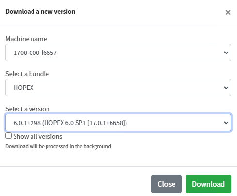 A screenshot of a downloading software Description automatically generated